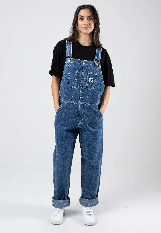 Carhartt WIP - W' Bib Overall Straight Stone Washed Blue - Dungarees