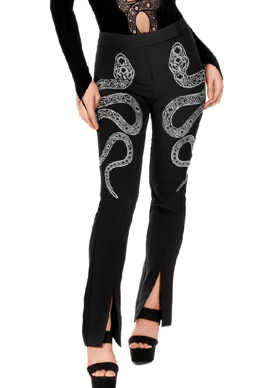 Restyle - Cathedral Snake Embroidered Black - Pants