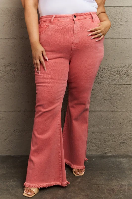 Bailey Size Inclusive High Waist Side Slit Flare Jeans