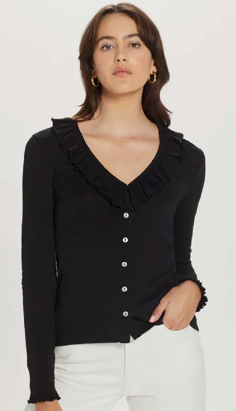 Amour Ruffle Shirt - Black