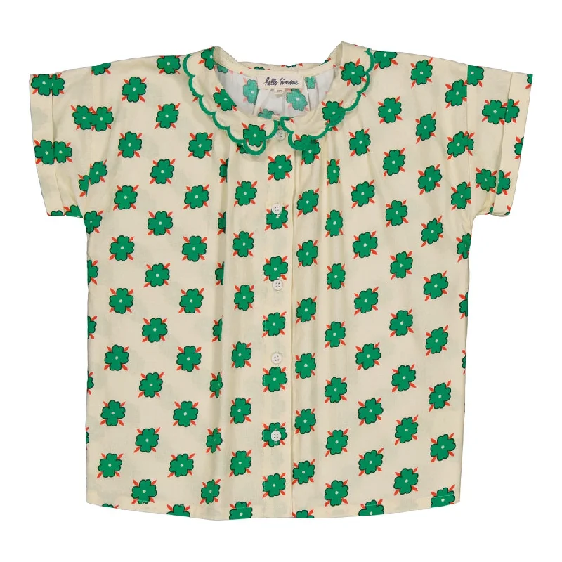 Blouse Girl Caroline Bleuet Green - قمة