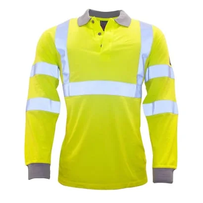 Modaflame Flame Retardant Hi Vis Long Sleeved Polo Shirt Portwest FR77