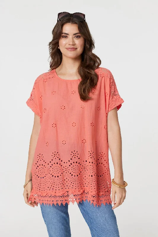 Broderie Anglaise Oversized Blouse