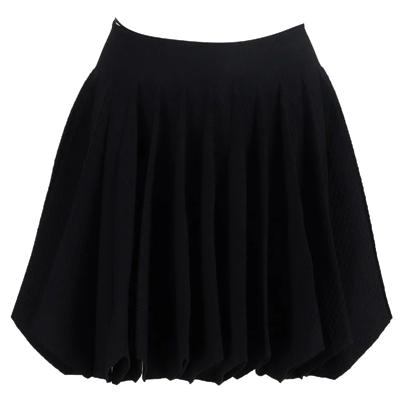 Alaïa Flared Mini Skirt in Black Wool