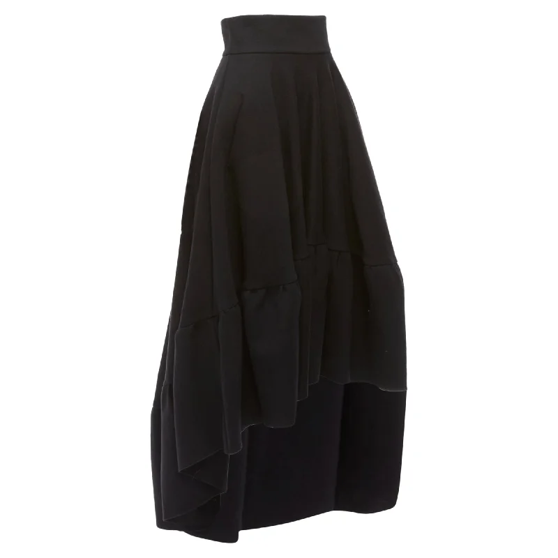 Antonio Berardi Cotton Blend High Low Dramatic Ruffle Skirt