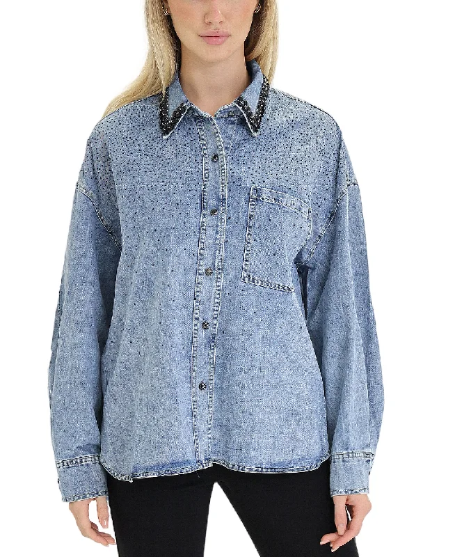 Denim Top w/ Rhinestones