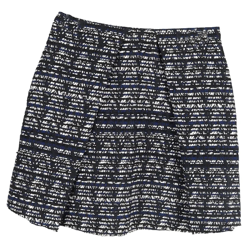 MSGM Patterned Mini A-Line Skirt in Multicolor Wool