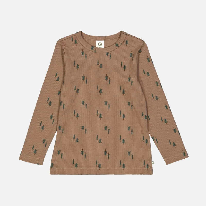 Cotton Rib Top - Pine Print