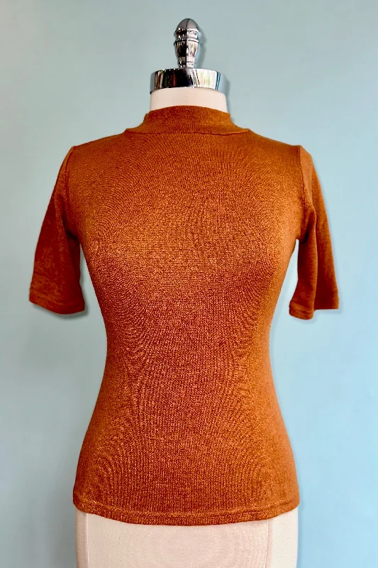 Rust Denise Elbow Length Top by Heart of Haute