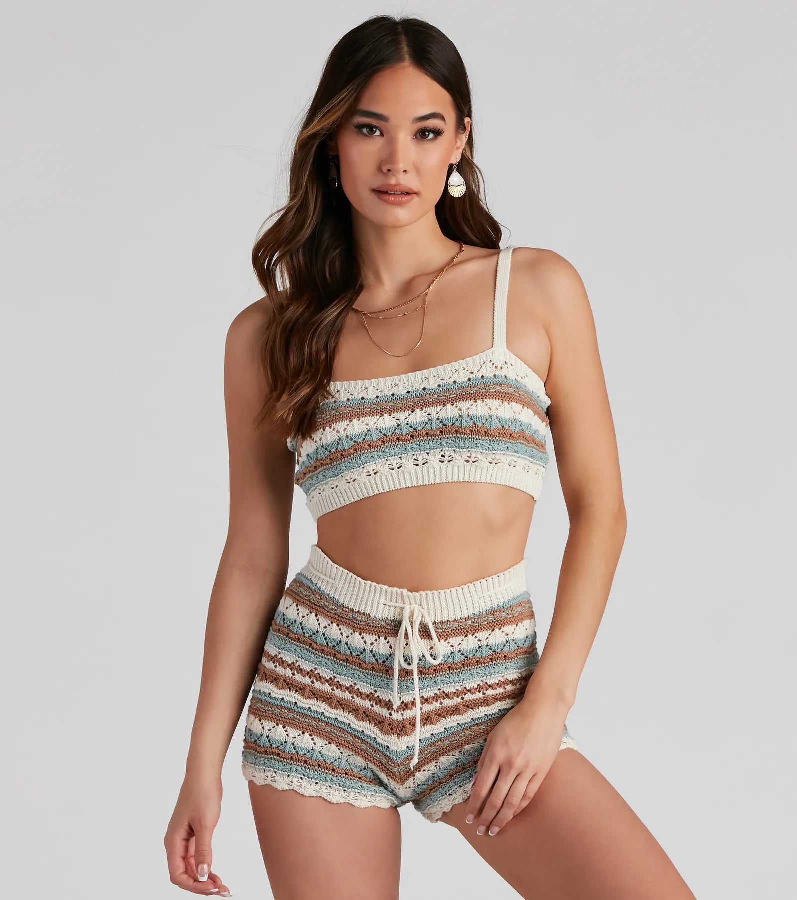 Summer Blend Crochet Knit Top