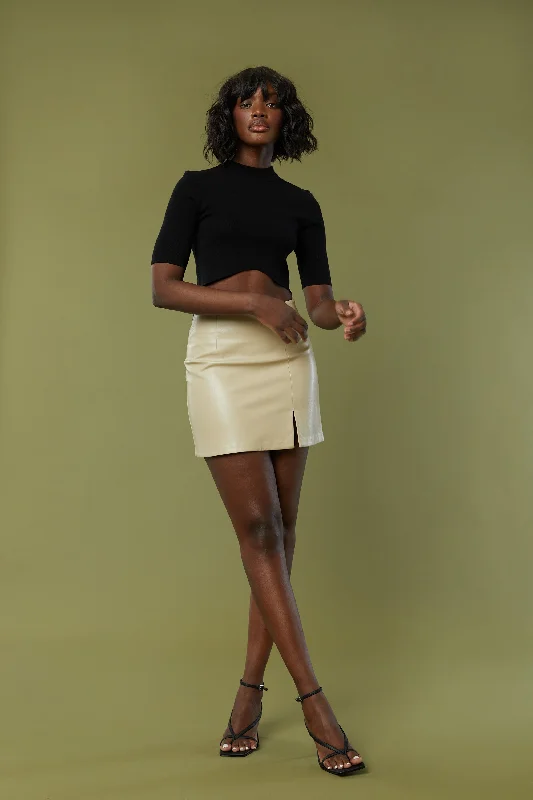 VEGAN LEATHER MINI SKIRT