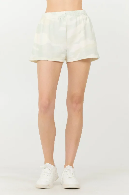 Spring Camo Printed Cloud Fleece Shorts