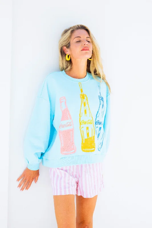 Bright Blue Multi Coca-Cola® Bottle Sweatshirt