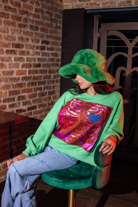 Green X Ray Heart Sweatshirt