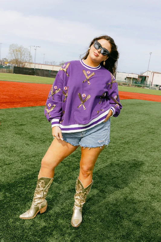 Purple Scattered Baseball Bat Sweatshirt